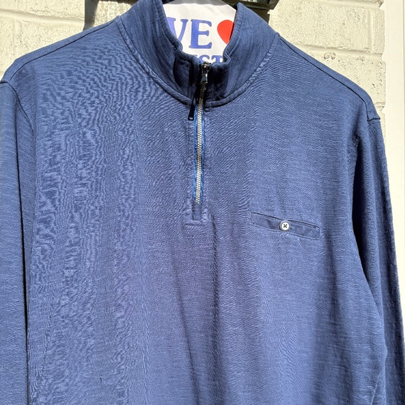 Johnnie-O Keane quarter zip pullover Large blue - Picture 3 of 16